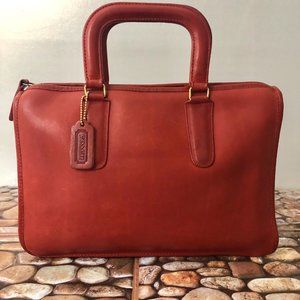 Vintage Coach Red Leather Slim Satchel Briefcase Handbag Bonnie Cashin NYC #
